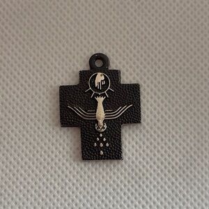 Sterling Silver Cross Holy Spirit Pendant with UIODG Benedictine Engraving